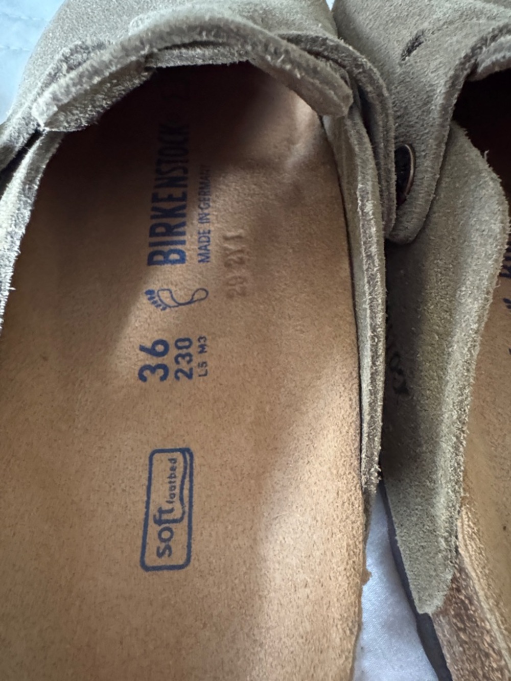 Birkenstock women’s Boston Suede Slip-On Clog in Taupe with Buckle size 36 NWOT - Picture 5 of 6